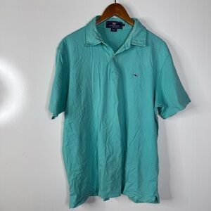 Vineyard Vines Turquoise Short Sleeve Polo Shirt Size Large